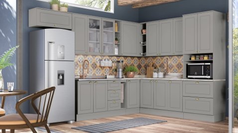Cozinha Americana Cinza 24.2