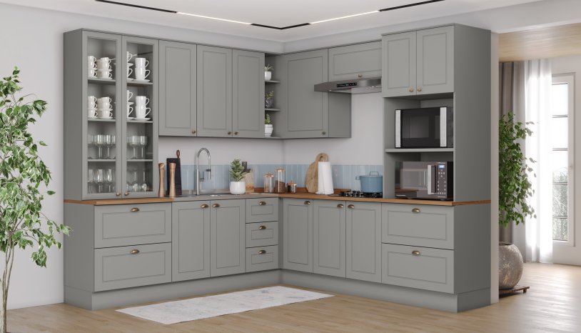 Cozinha Americana Cinza 24.5