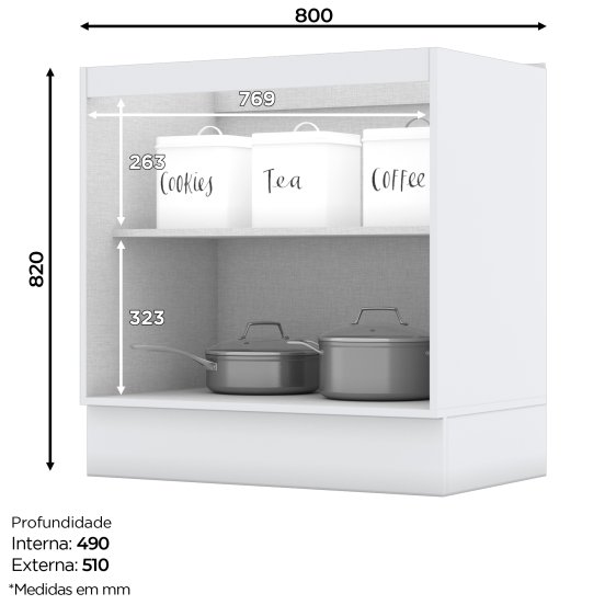 Armário 02 Portas 800 mm Americana