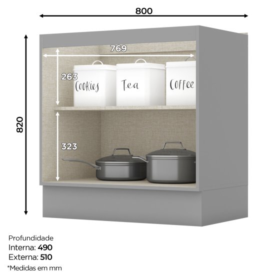 Armário 02 Portas 800 mm Americana