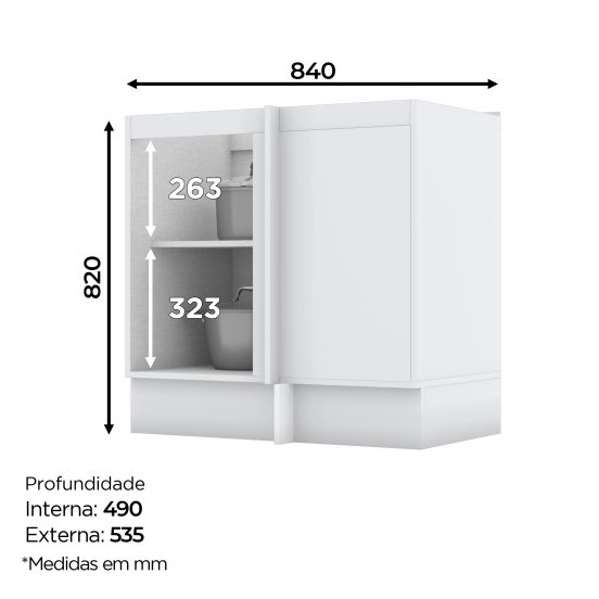 Armário Canto Reto 01 Porta Americana