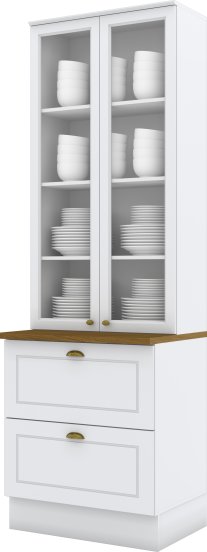 Cristaleira 02 Portas 02 Gavetas Americana