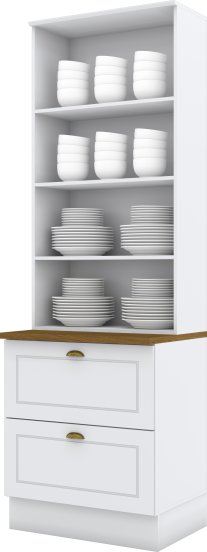 Cristaleira 02 Portas 02 Gavetas Americana