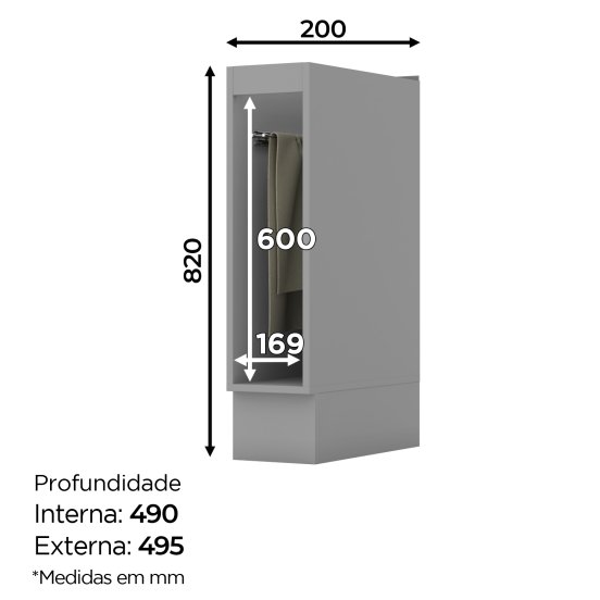 Armário Porta Toalha 200 mm Americana