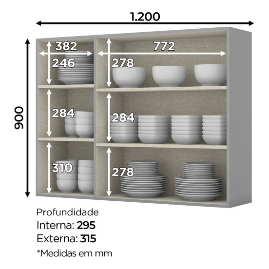 Aéreo 03 Portas 1200 mm Belize
