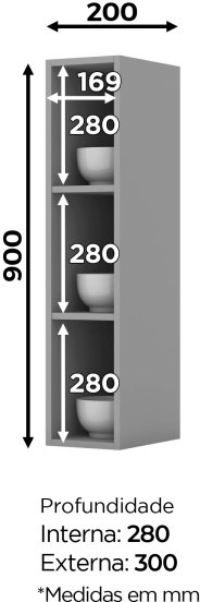 Belize Top Cabinet Niche 200 mm