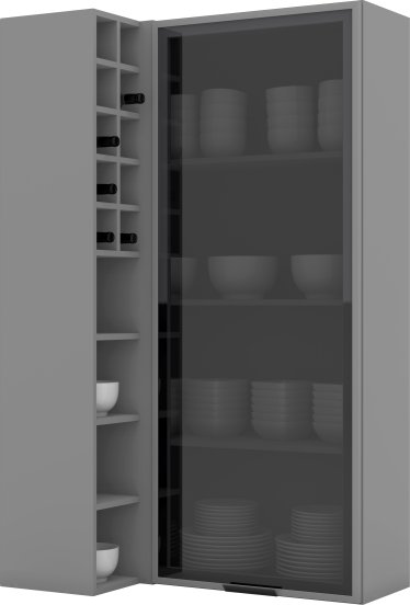 Aéreo Canto Reto 01 Porta com Vidro Belize