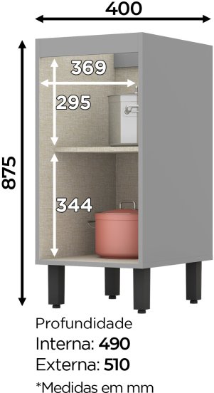 Armário 01 Porta 400 mm Belize