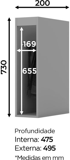 Armário Porta Toalha 200 mm Belize