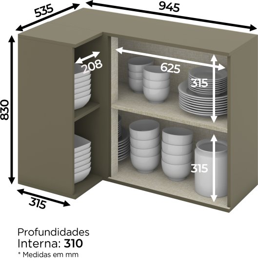 Connect Top Cabinet Straight Corner 01 Door