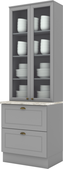 Cristaleira 02 Portas 02 Gavetas Americana