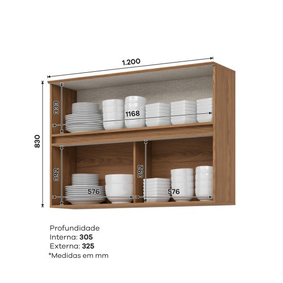 Aéreo 02 Portas Basculantes 1.200 mm Requinte