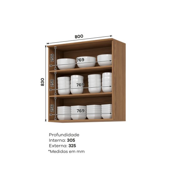 Aéreo 02 Portas de Vidro 800 mm Requinte