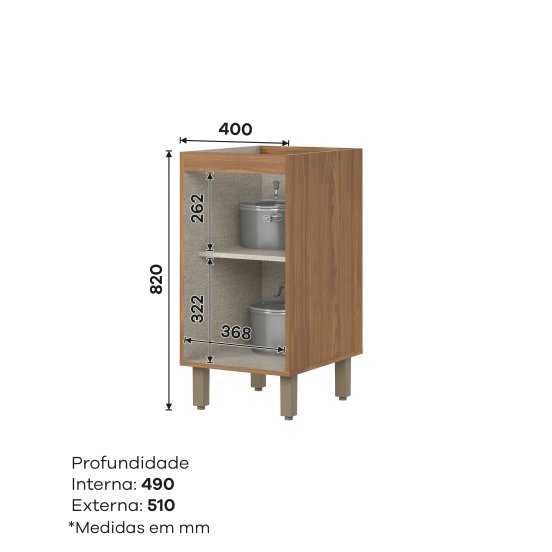 Balcão 01 Porta 400 mm Requinte