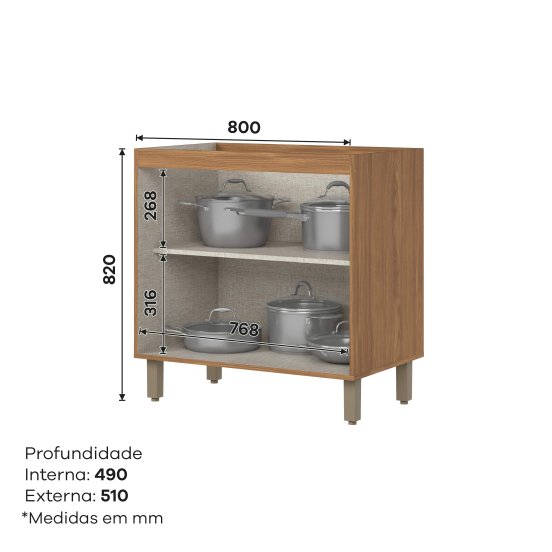 Balcão 02 Portas 800 mm Requinte