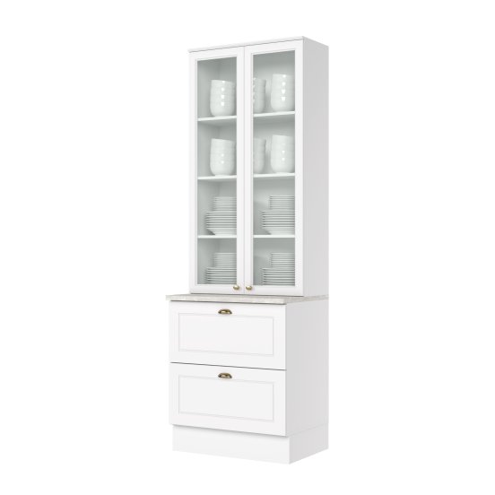 Cristaleira 02 Portas 02 Gavetas Americana