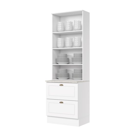 Cristaleira 02 Portas 02 Gavetas Americana