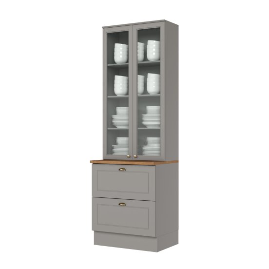 Cristaleira 02 Portas 02 Gavetas Americana