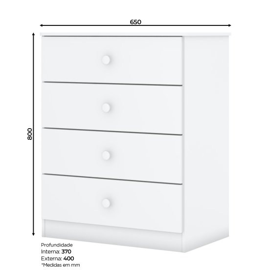 Cômoda Labirinto 04 Gavetas