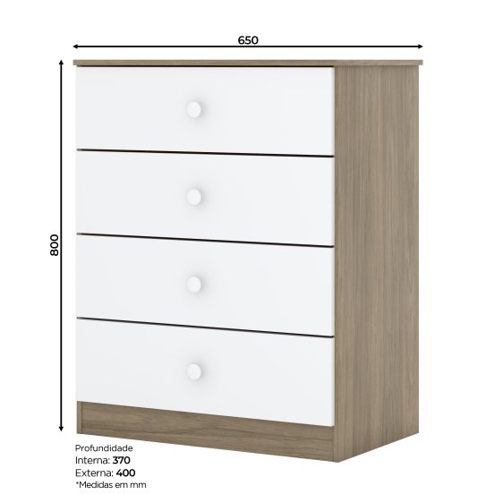 Cômoda Labirinto 04 Gavetas