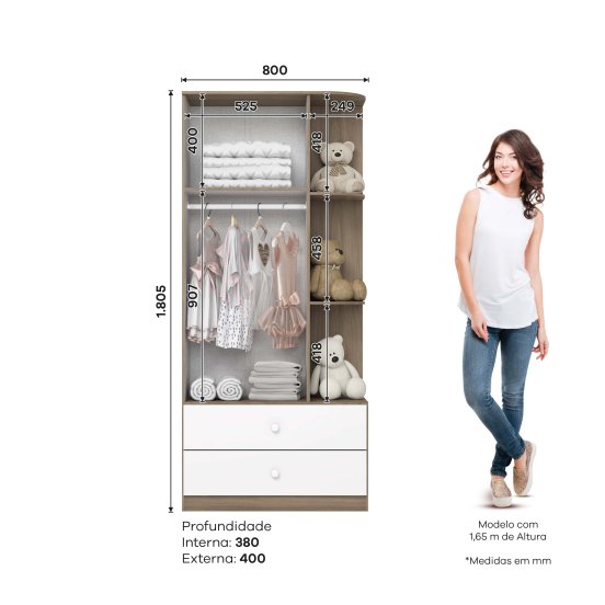 Guarda-roupa Labirinto 02 Portas
