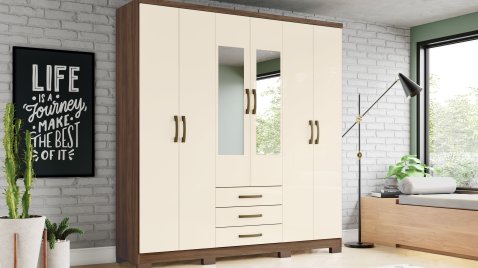 Caju 06 Castanho/OffWhite Espelho