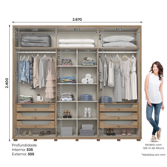 Guarda-roupa Atalaia 06 Portas