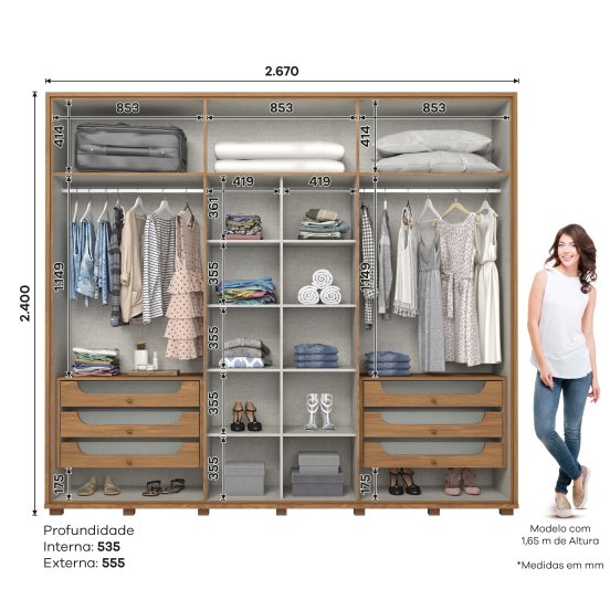 Guarda-roupa Atalaia 06 Portas