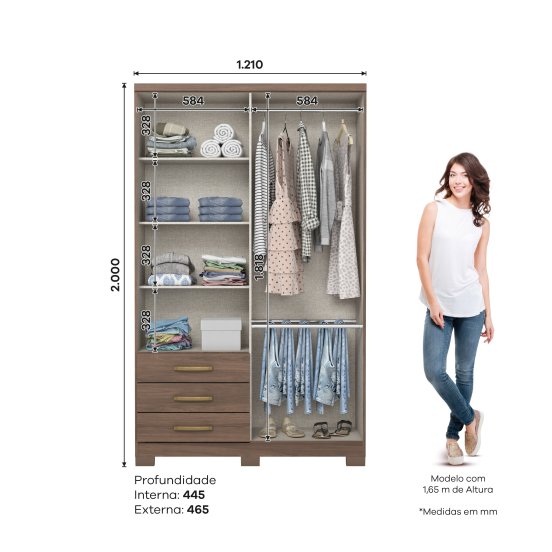 Guarda-roupa Caju 04 Portas