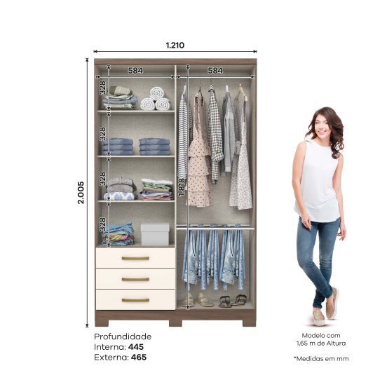 Guarda-roupa Caju 04 Portas
