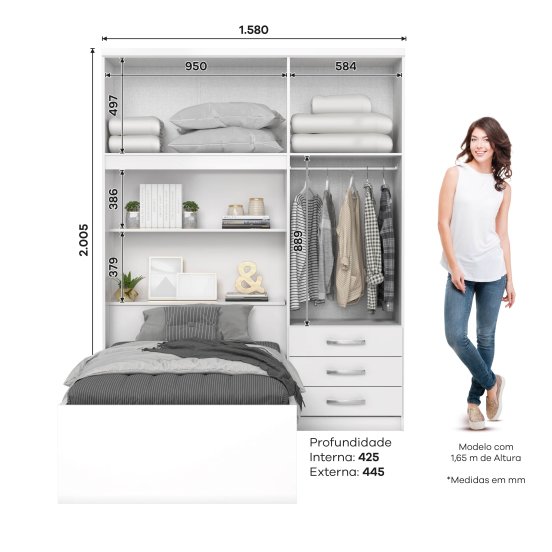 Guarda-roupa Cravo 04 Portas