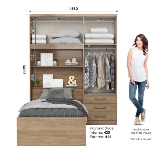 Guarda-roupa Cravo 04 Portas