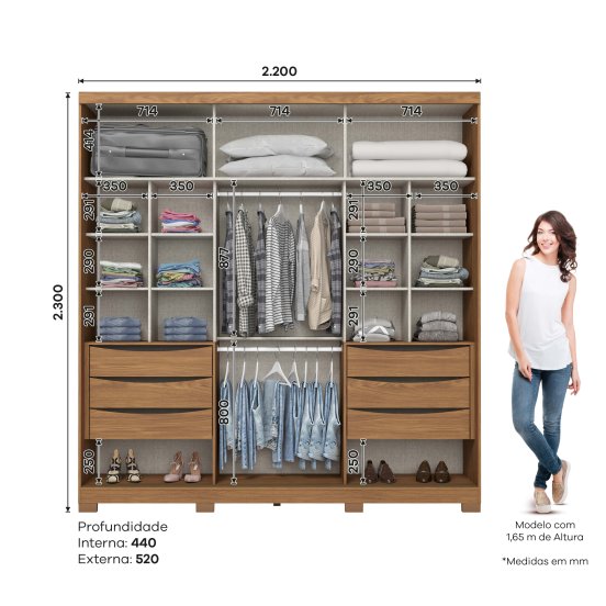 Guarda-roupa Orleans 02 Portas Deslizantes