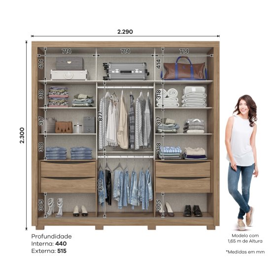 Guarda-roupa Aston 02 Portas Deslizantes