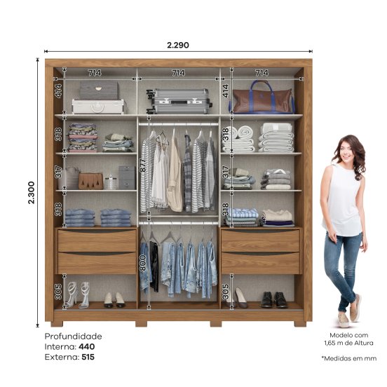 Guarda-roupa Aston 02 Portas Deslizantes