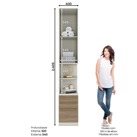 Mesa de Cabeceira 01 Porta 03 Gavetas Seletto